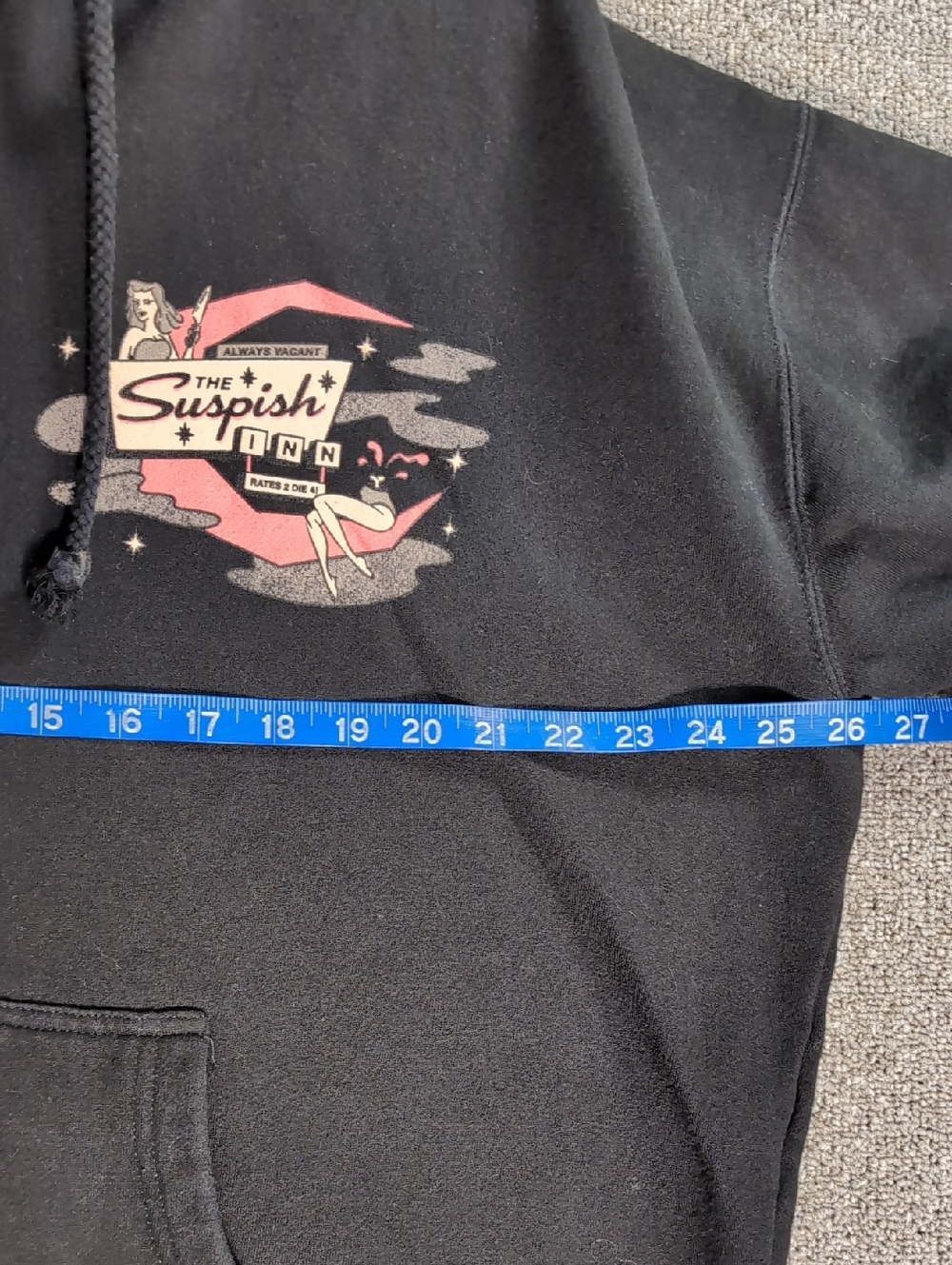 Bailey Sarian Suspish Inn Full Zip Hoodie Size XL Murder Mystery & Makeup Black - Picture 8 of 9